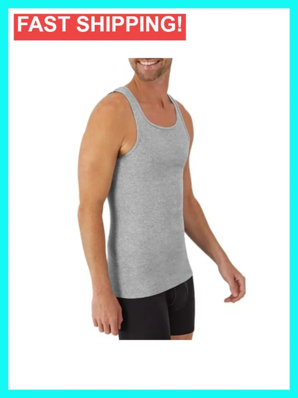 Men's Cotton Tank Undershirt Pack, Moisture-Wicking, Breathable, Multi-Pack